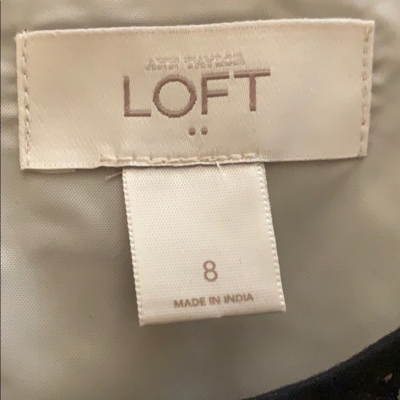 NWOT Sz 8 Eyelet LOFT Black/Tan Dress - Picture 2 of 4